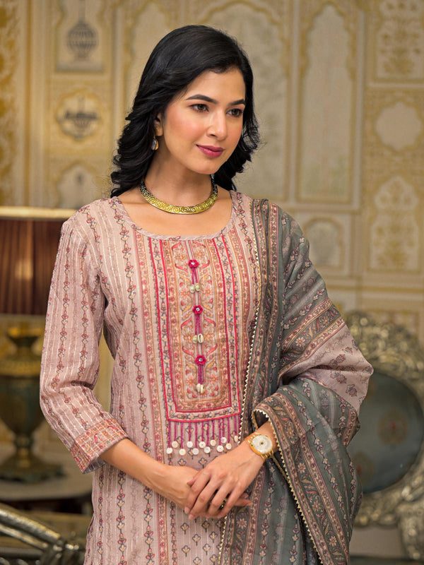 Beige chander Premium And Elegant Kurta Sets For Women