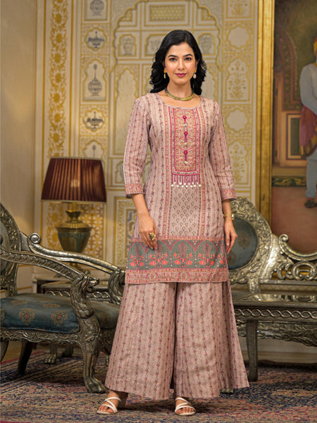 Beige chander Premium And Elegant Kurta Sets For Women
