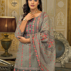Beige Chanderi Printed Kurta Set For Women