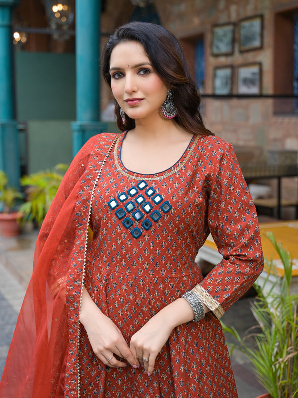 Maroon Cotton Premium And Elegant Kurta Sets For Women