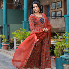 Maroon Cotton Premium And Elegant Kurta Sets For Women
