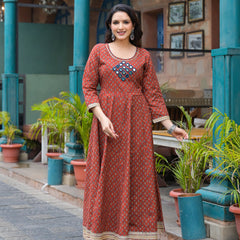 Maroon Cotton Premium And Elegant Kurta Sets For Women