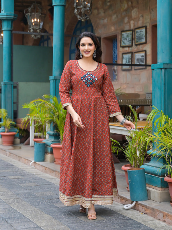 Maroon Cotton Premium And Elegant Kurta Sets For Women