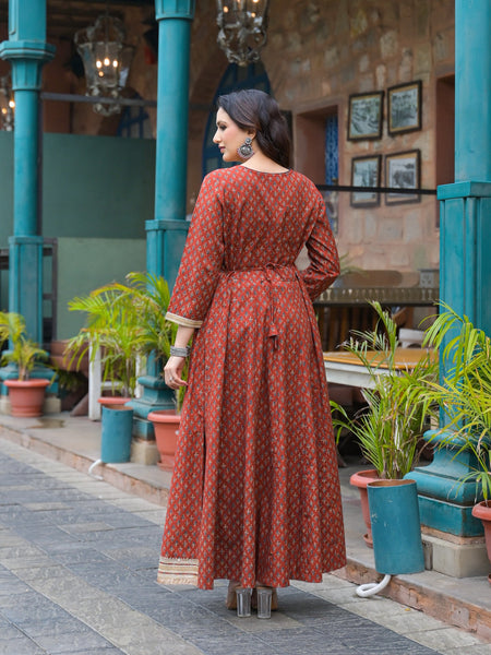 Maroon Cotton Premium And Elegant Kurta Sets For Women