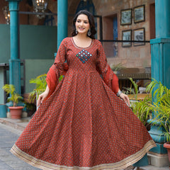 Maroon Cotton Premium And Elegant Kurta Sets For Women
