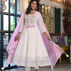 Pink Cotton Premium And Elegant Kurta Sets For Women