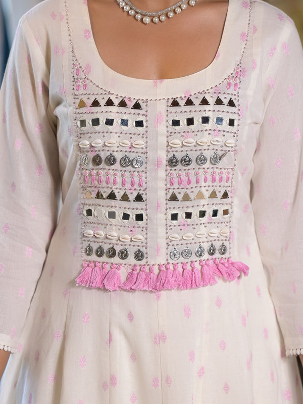 Pink Cotton Premium And Elegant Kurta Sets For Women