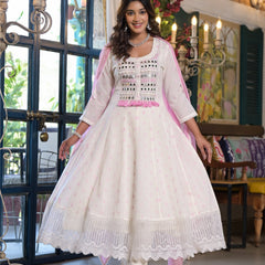 Pink Cotton Premium And Elegant Kurta Sets For Women