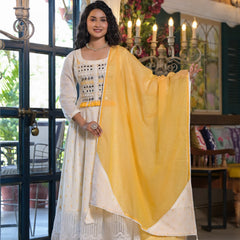 Premium Cotton Kurta Sets with Yellow Dupatta