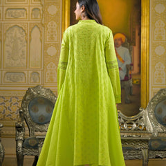 Lime Green Cotton Premium And Elegant Kurta Sets For Women