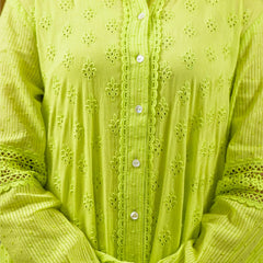 Lime Green Cotton Premium And Elegant Kurta Sets For Women