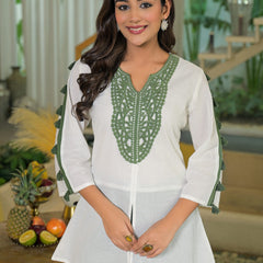 Olive Green Crape Premium And Elegant Kurta Sets For Women
