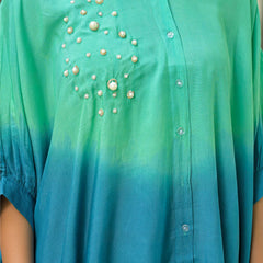 Teal Crape Premium And Elegant Co-Ord Set For Women