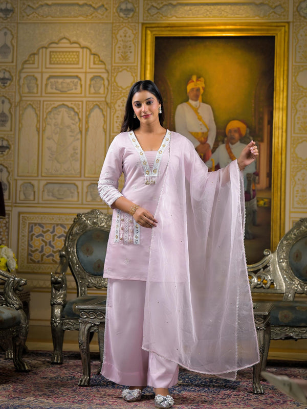 Premium Cotton Pink Kurta Sets For Women