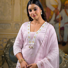 Premium Cotton Pink Kurta Sets For Women