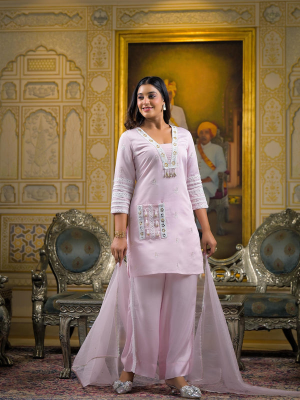 Premium Cotton Pink Kurta Sets For Women