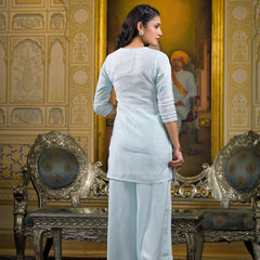 Light Blue Georgette Elegant Kurta Set For Women
