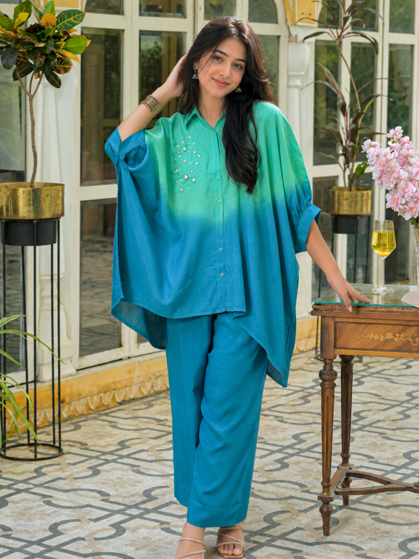 Ombre Cotton Co-Ord Set for Women