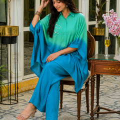 Ombre Cotton Co-Ord Set for Women