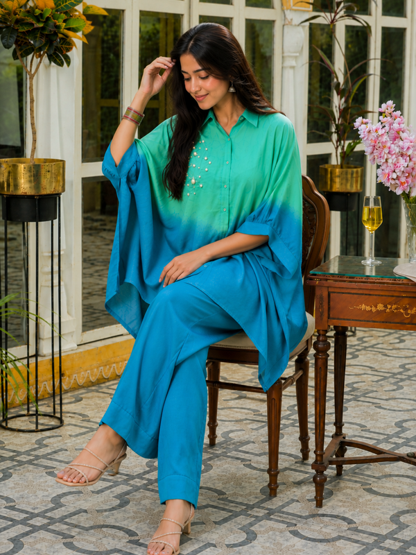 Ombre Cotton Co-Ord Set for Women